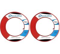 Electraline 60101025A Couronne de Câble H07 V-U 1X2, 5 10M, Rouge (Lot de 2)
