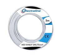 Electraline 60113023J Couronne de Câble H03 Vvh2-F 2X0, 75 5M, Blanc