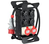 Electraline 60428 Tableau électrique de Chantier avec Interrupteur de sécurité RCD 30 mA, 4 Prises Schuko + 2 Prises industrielles CEE. Câble 2 M H07RN-F 5G2,5 mm² IP44