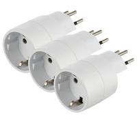 Electraline 70040 Adaptateur de Voyage (Schuko) 2 Europe vers Les 3 Broches Suisse Blanc, Switzerland (Lot de 3)