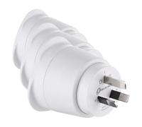 Electraline 70050 Adaptateur de Voyage France/Europe vers Australie/Chine 2 Broches Europe vers 3 Broches Australie, White (Lot de 3)