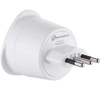 Electraline 70051 Adaptateur de Voyage France/Europe vers Italie 2 Broches Europe vers 3 Broches Italie, White, Paquet de 3