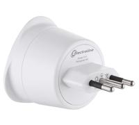 Electraline 70051 Adaptateur de voyage France/Europe vers Italie 2 Broches Europe vers 3 Broches Italie, White