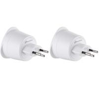 Electraline 70052 Adaptateur de Voyage France/Europe, Blanc (Lot de 2)