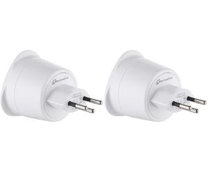 Electraline 70052 Adaptateur de Voyage France/Europe, Blanc (Lot de 2)