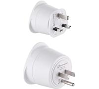 Electraline 70053 Adaptateur de Voyage France/Europe vers UK 2 Broches Europe vers 3 Broches UK + Electraline 70054 Adaptateur de Voyage France/Europe vers USA 2 Broches Europe vers 3 Broches USA