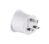 Electraline 70053 Adaptateur de voyage France/Europe vers UK 2 Broches Europe vers 3 Broches Uk, White