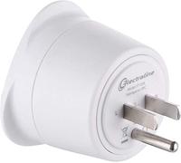Electraline 70054 Adaptateur de voyage France 2 Broches Europe vers 3 Broches Usa, Blanc