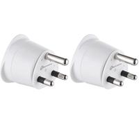 Electraline 70055 Adaptateur de Voyage France/Europe vers Afrique du Sud 2 Broches Europe vers 3 Broches Afrique du Sud, Blanc (Lot de 2)
