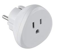 Electraline 70059 Adaptateur de voyage USA vers France/Europe, blanc