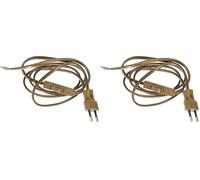 Electraline 70528 Cordon avec Interrupteur et Prise européenne, Longueur 1,5 m, doré, Or (Lot de 2)