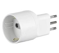 25 X ADAPTATEUR SIMPLE ASYMeTRIQUE FICHE SPACE SAVER 2P + T 10A blanc - art.71020