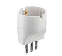 Electraline 71916-schuko Adapter Plug 10 A 230 V matt white Farbe: weiß