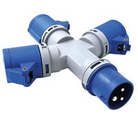 Multiprise industrielle 220 V, fiche 2P+T 16 A, 3 prises 2P+T 16 A