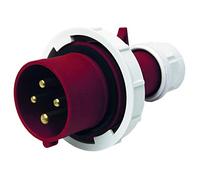 Electraline 80810 Fiche mâle industrielle, IEC, 16A, 3 Pôles + Terre, 380V, IP67, Rouge