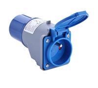 Electraline 80811 Adaptateur Industriel IP44 CEE avec Prise française 16A, Fiche CEE 2P+T, Avec Capuchon
