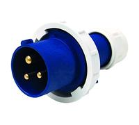 Electraline 80849 Fiche mâle industrielle, IEC, 16A, 2P+T, 220V, IP67, Rouge