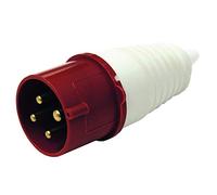 Electraline 80857 Fiche mâle industrielle, IEC, 32A, 3P+T, 380V, IP44, Rouge