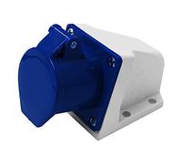 Electraline 80868, Prise industrielle Murale inclinée, 32A, 2P + T, 380V, IP44, Bleu