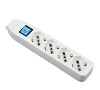 Electraline 82069 Multiprise sans câble, 4 Prises universelles, Blanc