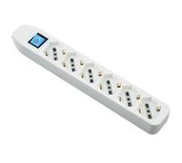 Electraline 82071 Multiprise 6 Prises sans câble, Blanc