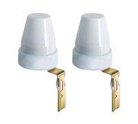 Electraline 92283 Interrupteur crépusculaire pour usage extérieur IP44, 2 pièces, lot de 2, blanc