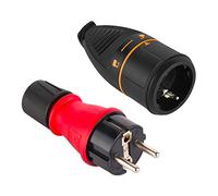 Electraline 92391 Lot IP54 avec Virole de Blocage + 1 Prise électrique Electralock Schuko dotée d'un mécanisme de Verrouillage Qui empêche Les déconnexions accidentelles, Rouge, Confezione da 1
