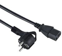Electraline 95502 230V 1.8M, coudé vers Prise Femelle C13, IEC 320, d'alimentation PC 3 Broches, câble H05VV-F 3G0.75, Blanc, Noir