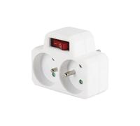 Electraline adaptateur biplite 2P+T avec interrupteur