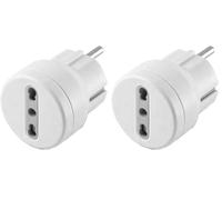 Electraline Adaptateur pour Prise électrique, Blanc, 71047 (Lot de 2)