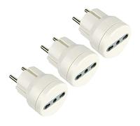 Electraline Adaptateur pour prise électrique Confezione Da 3 Blanc