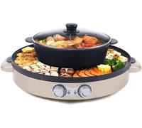 Electric Hot Pot Table grill BBQ Grillplatte 2 in 1 Barbecue Grill ménage Hot Pot Gold Grill poêle pour 5-8 personnes familles