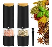 Electric Pepper Mill, Electric Salt and Pepper Shakers, Adjustable Coarseness, One Hand Operation,