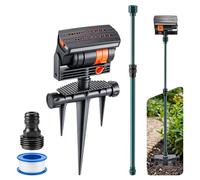 ElectricWise Arroseur oscillant avec rehausseur réglable en aluminium, arroseurs de pelouse à 4 voies pour cour et jardin, 16 buses, couvre jusqu'à 4,069 m², idéal pour arroser différentes hauteurs