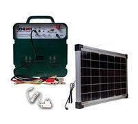 ELECTRIFICATEUR De Clôture Électrique 5 Km Double Alimentation 12V / 220V Clôture Électrifiée + Panneau SOLAIR clôture électrique clôture électrifiée pour Chevaux sangliers Vaches cochons Poules