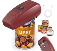 Electrique Ouvre Boite Automatique Intelligent Ouvre-Boîte Electrique One Touch Ouvre-Bocal Automatique Ouvre Boite de Conserve Electrique Rechargeable Ouvre-Boîte pour Arthrite/Seniors -Rouge
