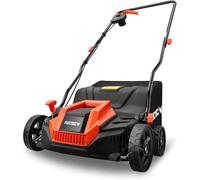 Électro-scarificateur FX-EV320ECO, aérateur de gazon avec une puissance de 1300 watts, une largeur de travail de 32 cm et des réglages de profondeur de -12 à +10 mm, bac de ramassage d'herbe de 40 lit