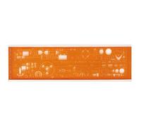 Normographe minerva électrographe standard n.13a en plastique coloris orange