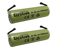 Electron Paire de piles rechargeables de type AA, avec patte à souder pour pack de batteries, Ni-Mh - Tension : 1,2 V - Capacité : 2000 mAh
