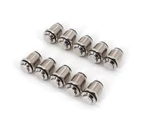 ElectronicSwitch 10Pcs 12mm Waterproof Metal 2Pin Momentary 1NO Raised SPST Push Button Switch