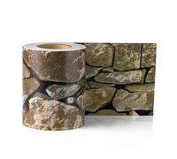 Electronicx Brise-Vue PVC Aspect Pierre Brune pour Clôture de Jardin, Film Occultant pour Grillage Rigide à Double Fil, 140 m (4 x 35 m) x 19 cm, 450 g/m², Résistant aux UV