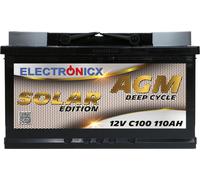 Electronicx Solar Edition AGM Batterie 110Ah 12V ▶ batterie solaire camping-car panneaux photovoltaïques - sans entretien décharge profonde cyclique
