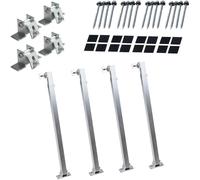 Electronicx Support pour panneau solaire ajustable 30°-60° kit de 2 pièces aluminium argent ▶ Toit plat mur bateau camping-car installation facile - inclinaison réglable robuste durable