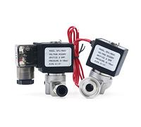 Électrovanne à eau 220 V, normalement fermée, 2 voies, en acier inoxydable SS304, avec joint FKM, DC 12/24,5 mm, 10 bar, for gaz, air, huile, 1 pièce