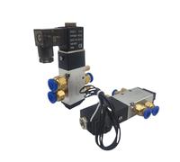 Électrovanne de commande pneumatique 4V110-06 1/8" 5 voies 2 positions DC 24 V 12 AC 110 AC220 avec raccords 4 mm 6 8 Vannes d'air(WIRE W 4V110-06,DC 12V)