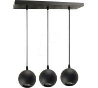 ELED 700132 - Luminaire suspendu, 3 x GU10, rond, noir
