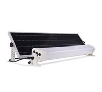 ELEDCO Lampe Solaire 24W, Tube LED avec Télécommande, Interrupteur, Panneau Solaire Monocristallin, Détecteur de Mouvement et Lumière Blanc Neutre 4000K - Éclairage Intérieur/Extérieur Autonome