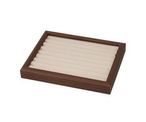 Elegabrillia Plateau Présentation Bijx Floqué | Protecteur, Plateau à Bijx Dblé Velrs, Compact, Beige