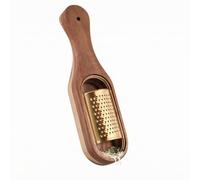 Elegabrillia Râpe à Fromage Manuelle En Bois D'acacia Stable Râpe Insert En Acier Inoxydable Portable pr Cuisine Domestique, Soirées Pâtes
