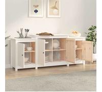 Elégance-Chic Buffet - Blanc - 164x37x68 cm - Bois massif de pin - Bahut de rangement - Commode_001375656